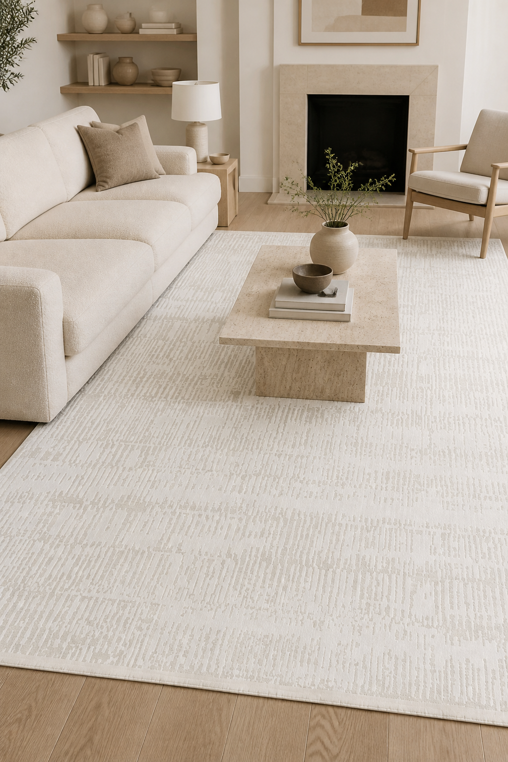 LUXORAMA Katre Krem/Vizon Makine Halısı