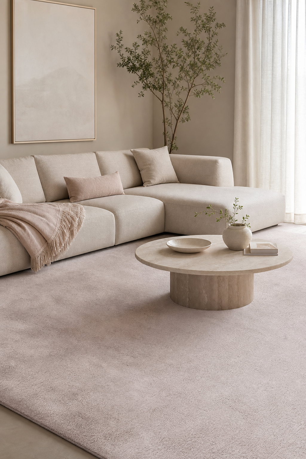 ZENİT Poly Peluş Vizon Halı – Ekstra Yumuşak Kaymaz Özel Ölçü