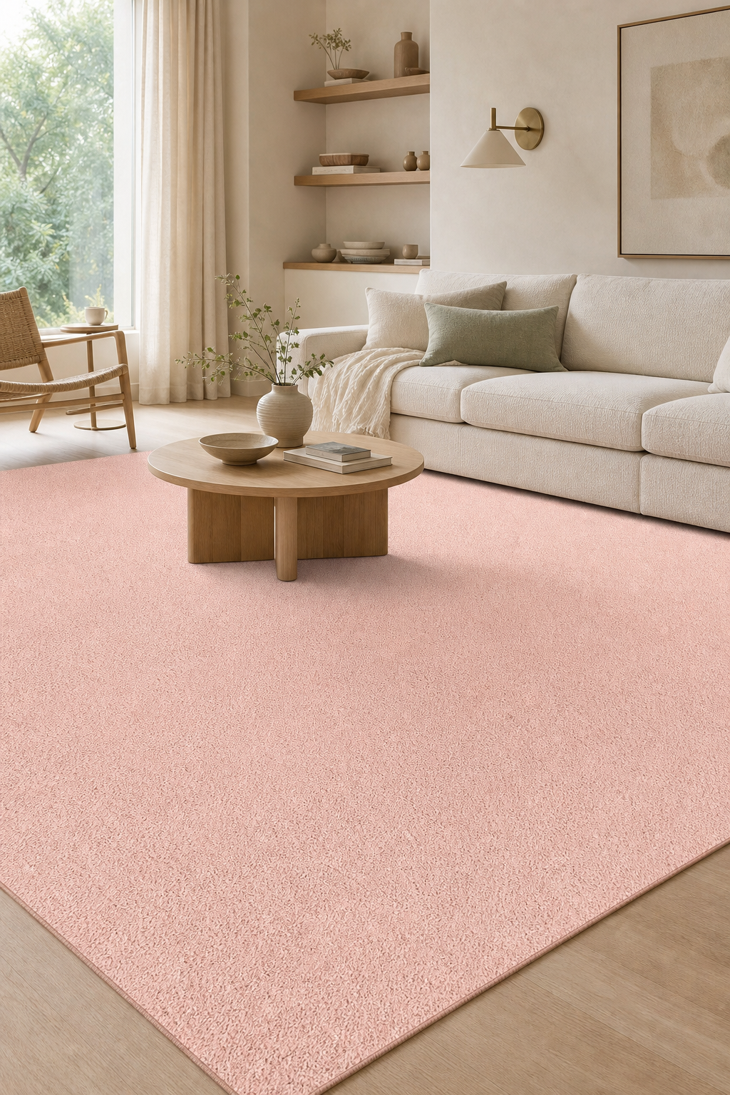 ORIONT Pembe Kadifemsi Yıkanabilir Kaymaz Lüks Yumuşak Halı